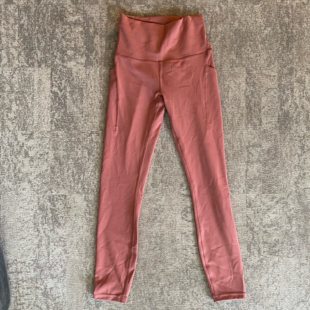 Lululemon Wunder Train High Rise Tight with Pocket size 4 coral light salmon